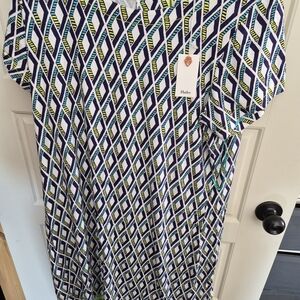 Hatley Blue and Green Patterned Dress